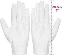 Cotton Gloves, 3 Pairs White Cotton Gloves Gloves for Women Men Eczema Dry Ha…