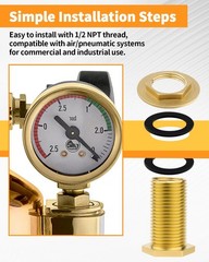 2 Pack Brass Bulkhead Fitting – 1/4″ NPT Female Thread to 3/4″ Male Thread Bu…