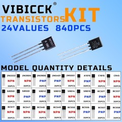 24 Value 840 Piece Assorted TO92 Transistors PNP NPN Bipolar Power Transistor