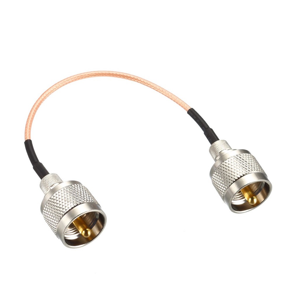 UHF Male PL-259 to UHF Male PL-259 Low Loss Coax Jumper Cable 0.5Feet