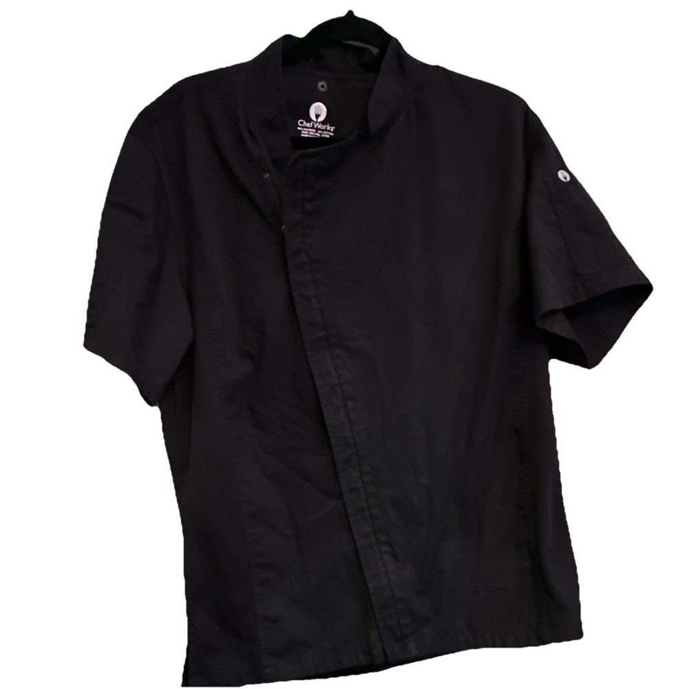 Chef Works Black Short Sleeve Chef Coat Jacket – Polycotton Workwear Coat