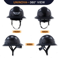 Full Brim Hard Hat Safety Helmet Vented Black, ANSI Z89.1 Approved OSHA Hard …
