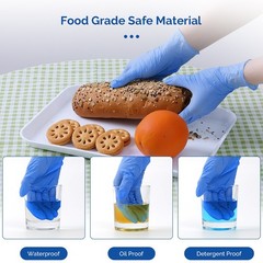 Medical Nitrile Exam Gloves Blue Powder-Free Food-Safe Disposable Glove S/M/L/XL