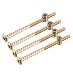 4 Sets M6x100mm Furniture Bolt Nut Set Screw 56.7mm Thread Long with Barrel Nuts