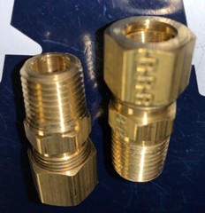2X Merit 1/4” Male NPT X 3/8” Compression Fitting 1/4”MNPT X 3/8”COMP BRASS