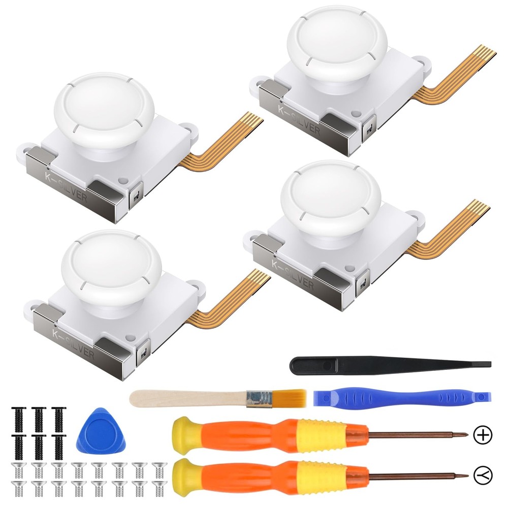 BRONAL TMR Hall Effect Joystick Replacement for JoyCon – 32 in White 2 pairs