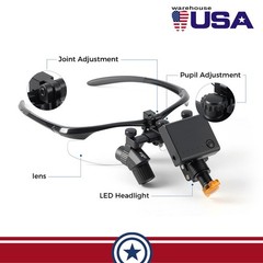 3.0X Dental Medical Ergo Loupes Surgical Magnifier+ 5W LED Surgical Head Light
