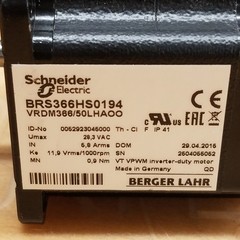 Schneider Electric BRS366HS0194 Stepper Motor, 28.3 VAC, 11.9 VRMS/1000 RPM