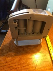 Coin sorting bank 25,10 & 5 cent folds up, push coin button to release coins