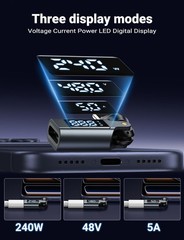 USB C Magnetic Adapter PD 240W(2Pack), 9PIN USB C 90 Degree Adapter with LED …