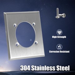 2 Gang Single Hole Receptacle Wall Plate W/ 4 Screws for 14-50R Hubbell HBL9450A