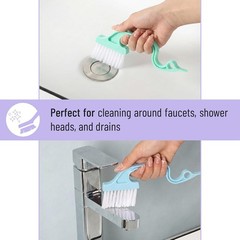 Window Track Cleaning Brush with Ergonomic Pastel Handle and Built-In Scraper, 4