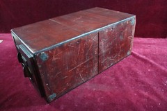 ** ANTIQUE GLOBE WOOD INDEX FILE CABINET TABLETOP RECIPE SCHOOL GENERAL STORE **