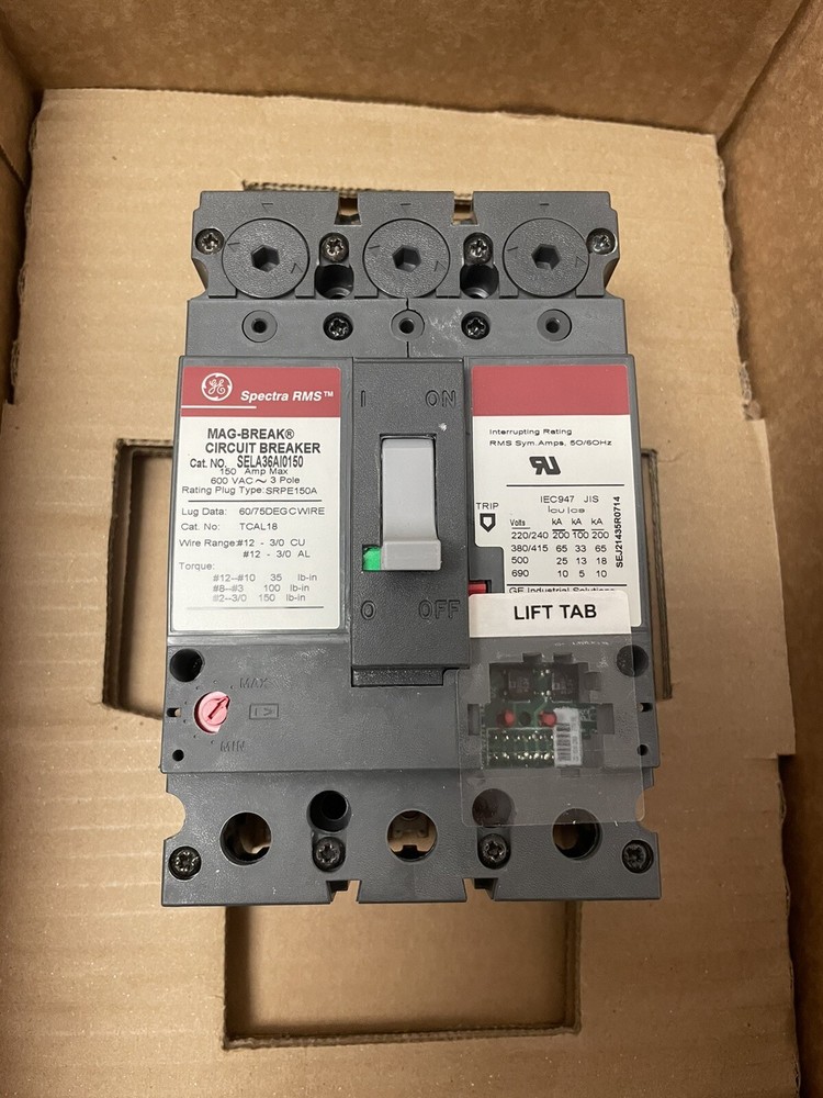 1-GE SELA36AI0150 3 POLE 150A 600V CIRCUIT BREAKER (NEW OPEN BOX)