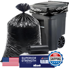 Plasticplace 95-96 Gallon Garbage Can 1.5 Mil Heavy Duty Trash 61 X 68 50Count