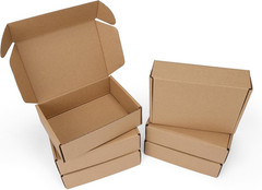 7X5X2 Inch Shipping Boxes 6 Pack Brown, Tab Lock Tuck Top Mailer Boxes for Packa