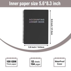 Accounting Ledger Book – A5 Check Register for Small Businesses & Personal Use