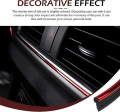 33ft Self-Adhesive Automotive Interior Trim Strips for Door and Das Color: Red