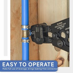 Durable Hand-Powered Ratchet PEX Cinch Tool with Stainless Steel Clamps Included
