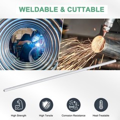 M METERXITY 4-Pack 250mm 6063 Aluminum 3mm ID x 5mm OD x L, Silver