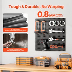 Metal Pegboard Panels 2 Pcs 24″ x 12″ Wall Organizer for Garage Tool Storage