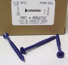 3/16X1-3/4 FLAT HEAD PHILLIPS CONCRETE SCREWS (300)