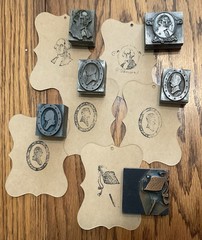 Vintage Presidential Printers Block Press Metal/wood Lot “6”