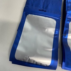 98 Mylar smellproof Clear window Blue resealable bags 7×4.75 (entire bag) 98-Cou