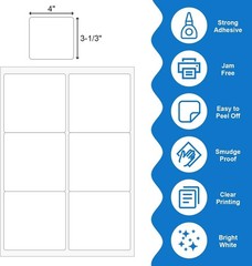 100 Sheets of Self-Adhesive Shipping Labels – 600 Count, 3-1/3″ x 4″