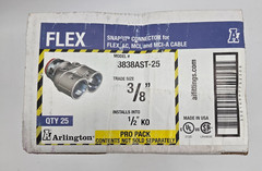 ARLINGTON INDUSTRIES 3838AST SNAP2IT DUPLEX CONNECTOR, 3/8 IN., 25 PER BOX, (…