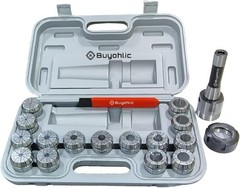 15Pc ER40 Collet Set with R8 Shank Holder & Wrench for Milling-USA FULFILLED