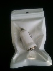 100PCS CLEAR & WHITE PLASTIC ZIP RETAIL BAG FOR USB CABLE & CHARGER