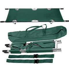 Portable Aluminum Folding Stretcher with Heavy Duty Handles – Green