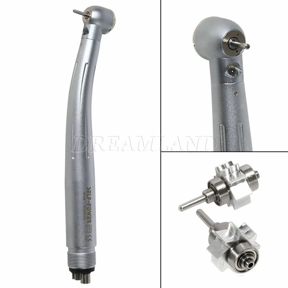 4-Hole Dental Fast High Speed Handpiece|Fiber Optic E-generator LED/No LED