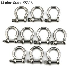 10 Pack 1/5″ Stainless Steel Mini D Ring Shackle Small Anchor Rigging Shackle