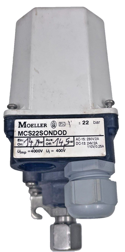 MOELLER MCS22S0ND0D Pressure Switch On 14.0 / Off 14.5 bar Max 22 bar