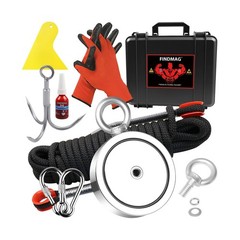 2625 lbs Fish Magnets Kit, Double Sided Magnet Fishing Kit with Rope, Super S…
