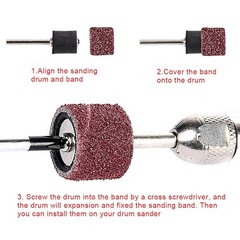 AUSTOR Aluminum Oxide Sanding Drum Set with Free Box Including 120 Pieces…