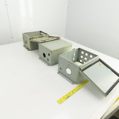 Hoffman 10″ x 8″ x 6″ Electrical Enclosure W/Back Plate Hinged Door Lot Of 3