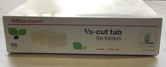 OFFICE DEPOT 1/3-CUT TAB FILE FOLDERS, LETTER SIZE, BOX OF 100 – MANILA