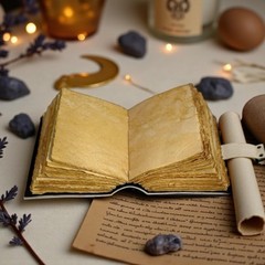 Blank Spell Book of Shadows Journal with Lock Clasp Vintage Handmade Leather Jou