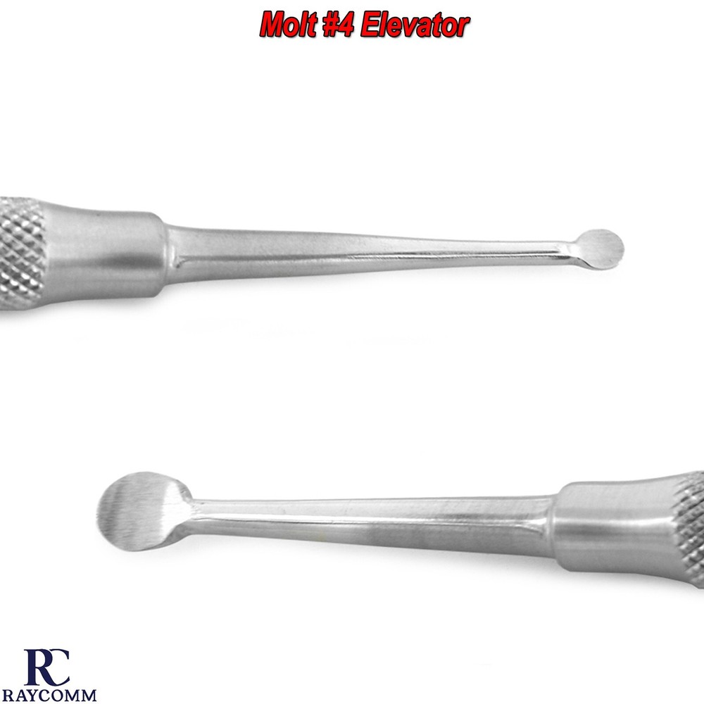 Dental Molt #4 Periosteal Elevator Bone Curette Double Ended Implant Instruments