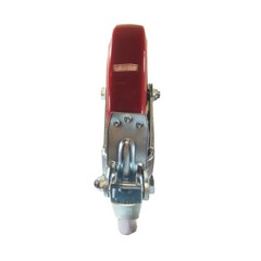 4 pcs Scaffold Caster 8″ x 2″ Red PU Wheel Locking Brake 1-1/4″ Stem with Pin