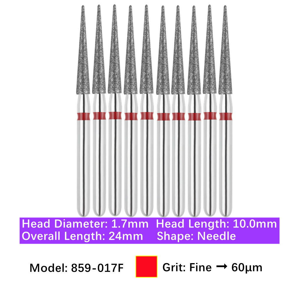 10/pk Vakker Dental Needle FG Diamond Bur 859-017F Fine for High Speed Handpiece