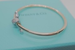 New.Tliffany&Co.Knot Bangle 18K-yellow Gold Diamond