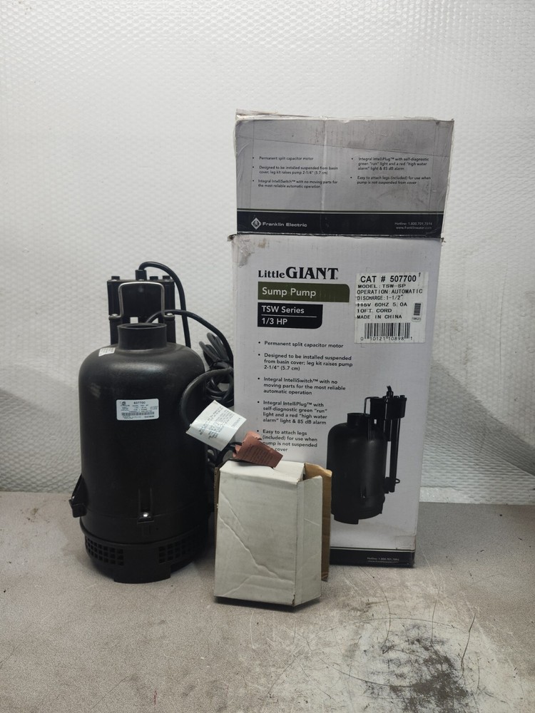 NEW IN BOX LITTLE GIANT SUMP PUMP 1/3HP 507700 MODEL TSW-SP
