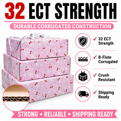 12x10x4 Cherry Print Shipping Boxes 32 ECT Gift Mailer Boxes Choose Qty