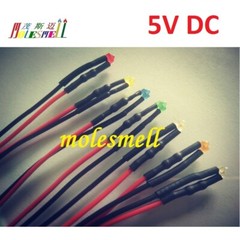 1.8mm 5V Pre-Wired Red Yellow Blue Green White Orange UV Pink Warm white Leds