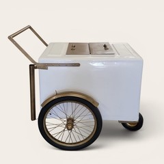 White Popsicle Cart Gold Trim | Paleta Cart | Ice Cream Cart | Catering Cart
