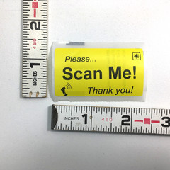 SCAN ME Sticker Label (Please Thank You) 2.25″ L x 1.25″ H Rectangle YELLOW